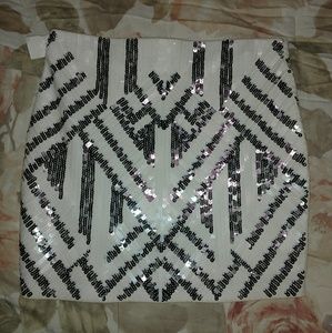 Express sequin skirt size large